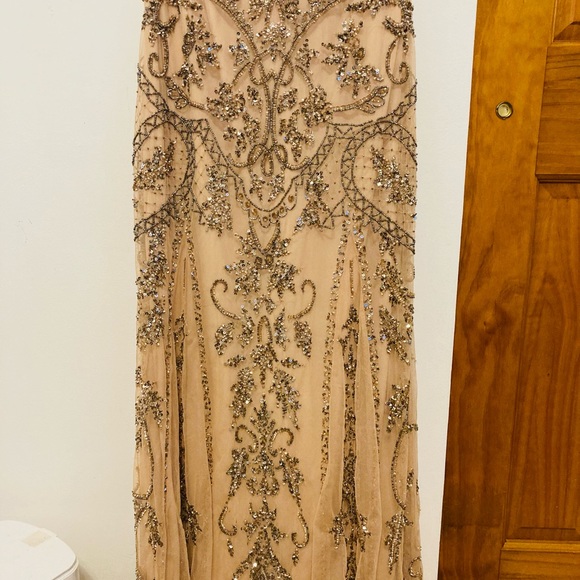 Pisarro Nights Beaded Mesh Gown - Picture 3 of 8